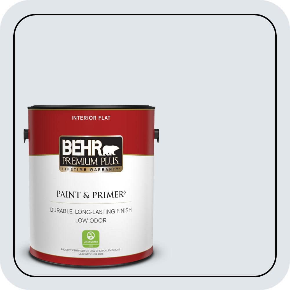 BEHR PREMIUM PLUS 1 gal. #590E-1 Lavender Ice Flat Low Odor Interior Paint & Primer