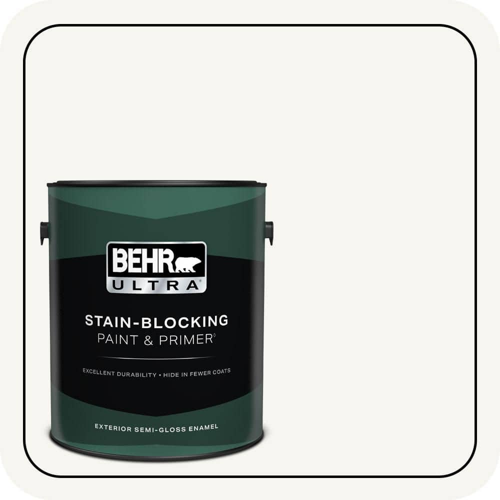 BEHR ULTRA 1 gal. Designer Collection #DC-001 Whipped Cream Semi-Gloss Enamel Exterior Paint & Primer