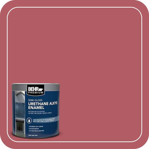 BEHR PREMIUM 1 qt. #BIC-33 Cinnamon Candle Semi-Gloss Enamel Urethane Alkyd Interior/Exterior Paint (2)