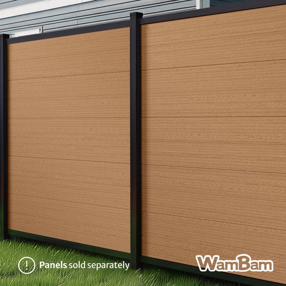 WamBam Fence 6ft. H No Dig Edgewood Black Aluminum Line Fence Posts Kit with Pipe Anchors (4 Pack) (2)