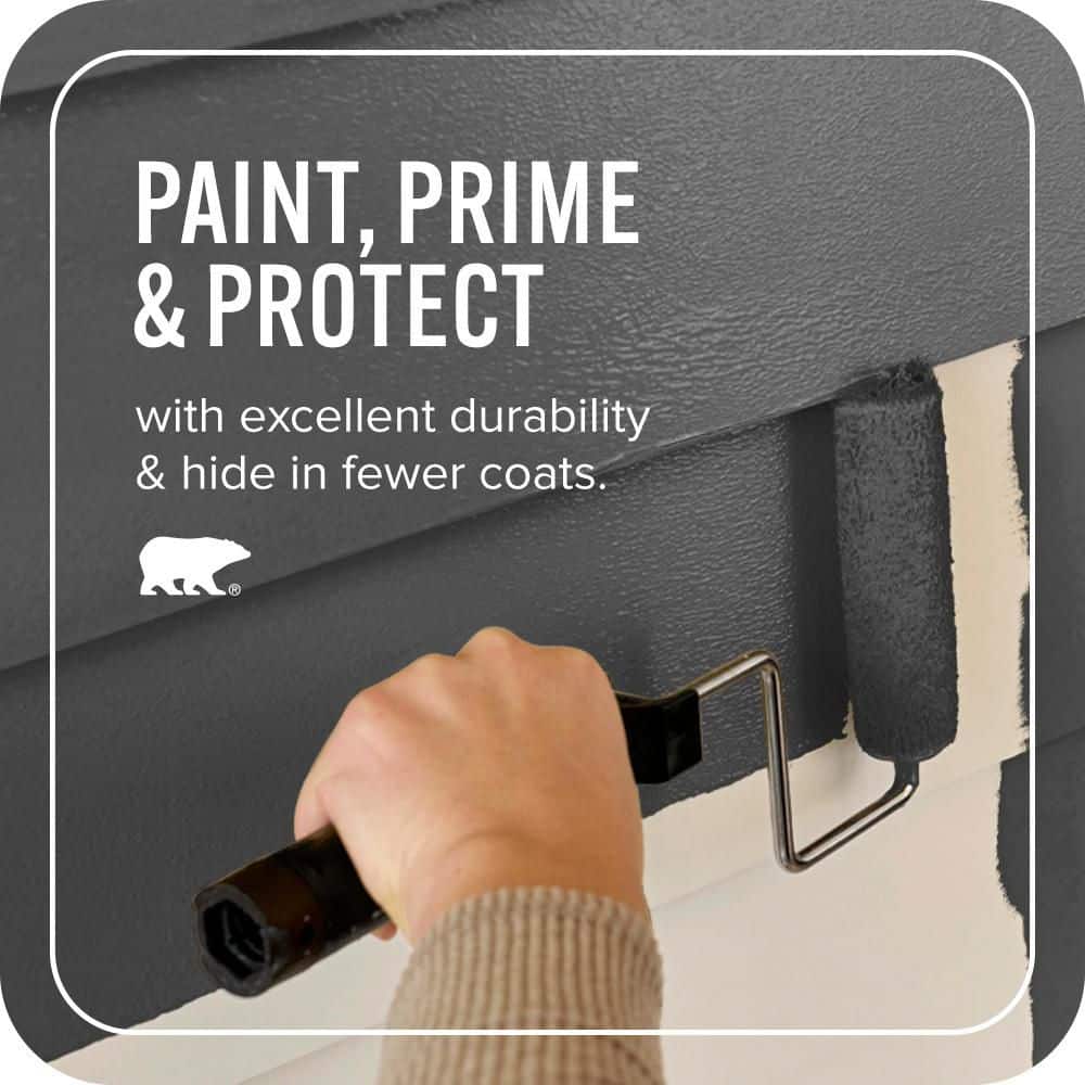 BEHR ULTRA 5 gal. #S-H-790 Black Suede Satin Enamel Exterior Paint & Primer (3)