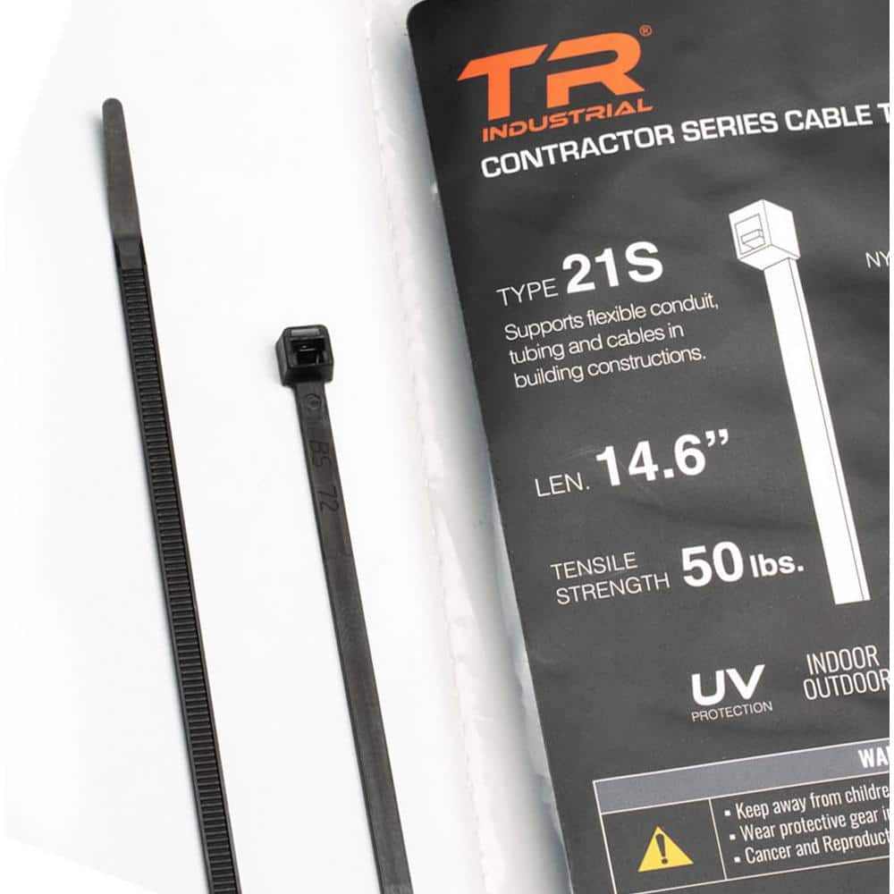 TR Industrial 14.6 in. Contractor Series Type 21S UV Cable Ties