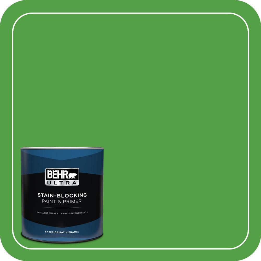 BEHR ULTRA 1 qt. #S-G-440 Green Acres Satin Enamel Exterior Paint & Primer