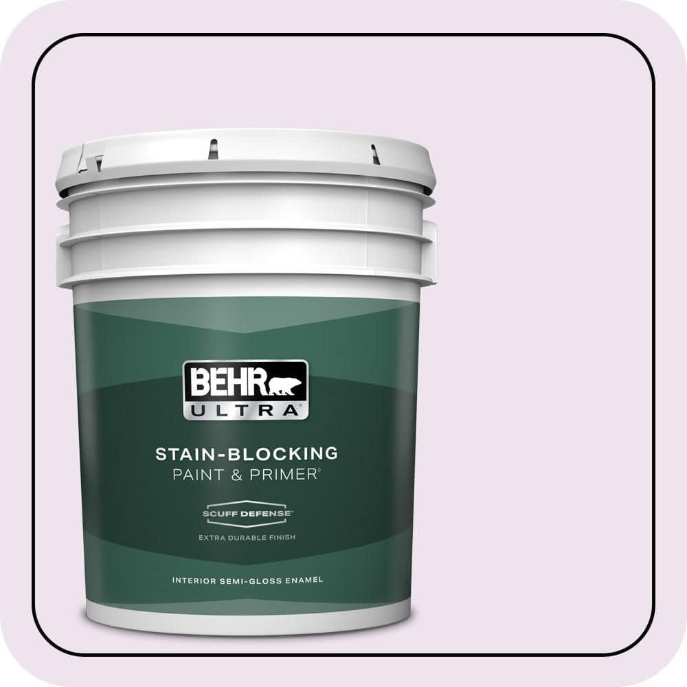BEHR ULTRA 5 gal. #670A-1 Quartz Pink Extra Durable Semi-Gloss Enamel Interior Paint & Primer