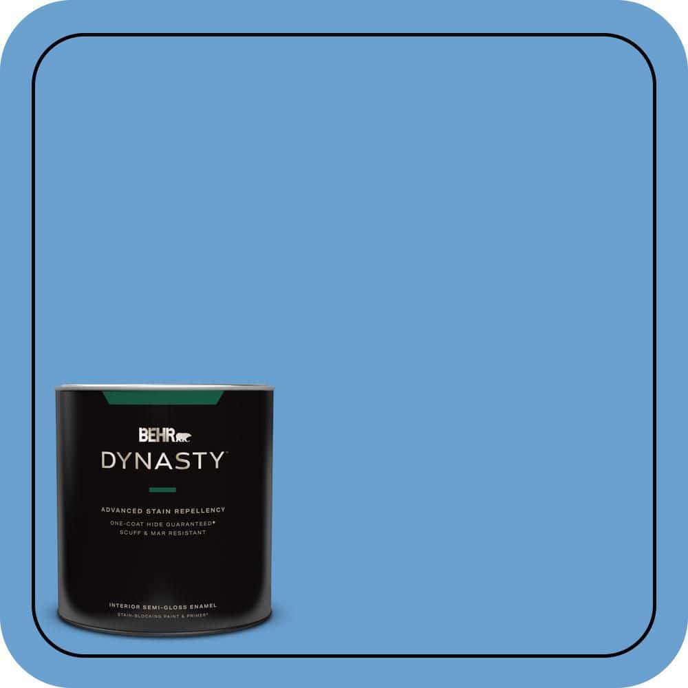 BEHR DYNASTY 1 qt. #P520-4 Cornflower Semi-Gloss Enamel Interior Stain-Blocking Paint and Primer