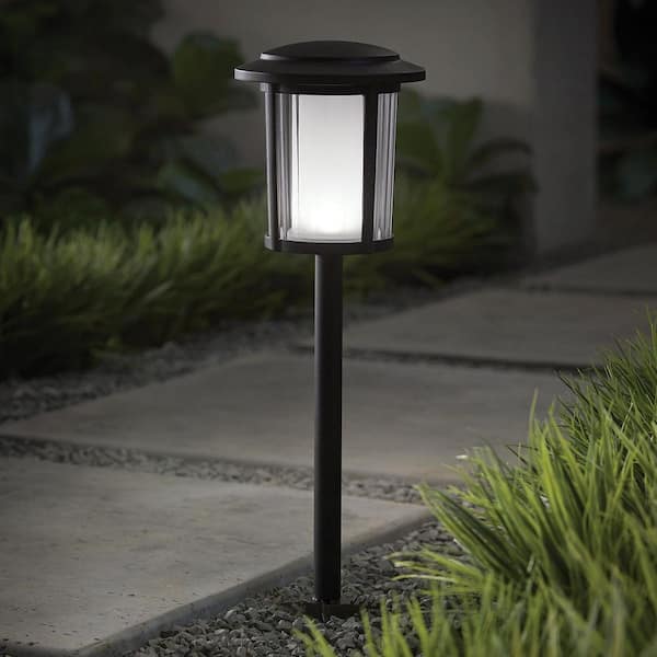 Hampton Bay Dothan 35 Lumen Low Voltage Matte Black Integrated LED Weather Resistant Outdoor Landscape Path Light