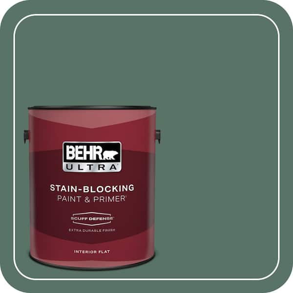 BEHR ULTRA 1 gal. #470F-6 Hilltop Extra Durable Flat Interior Paint & Primer (2)