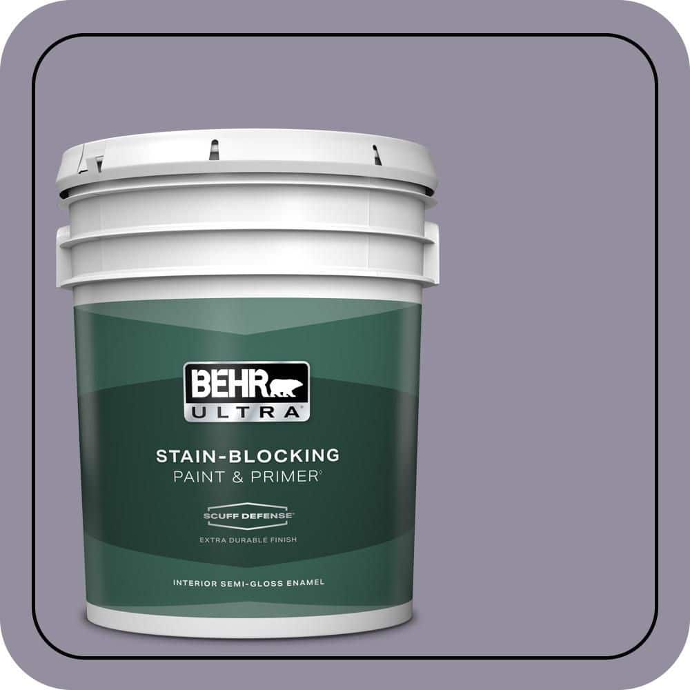 BEHR ULTRA 5 gal. #N560-4 Evening In Paris Extra Durable Semi-Gloss Enamel Interior Paint & Primer