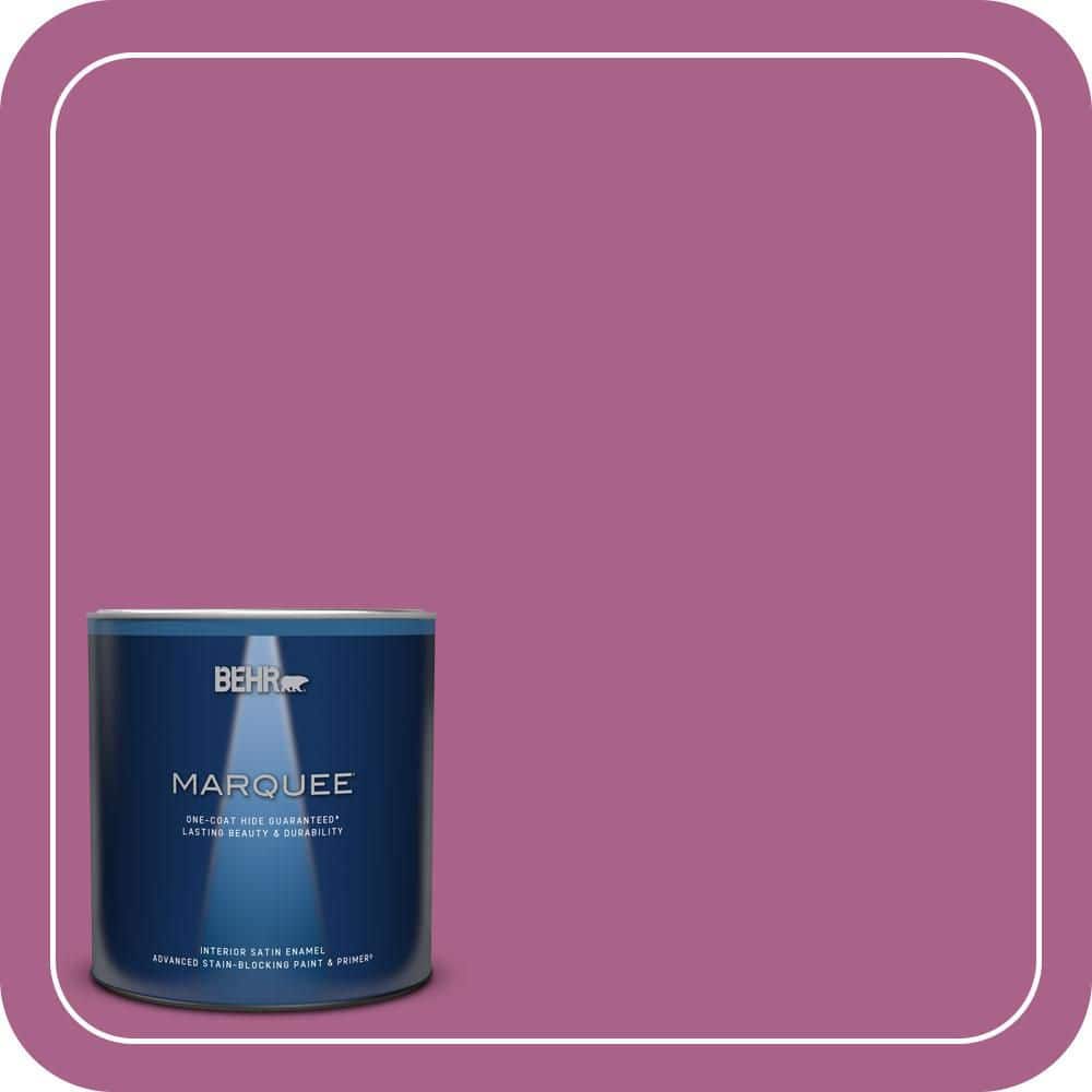BEHR MARQUEE 1 qt. #690B-6 Wild Mulberry Satin Enamel Interior Paint & Primer
