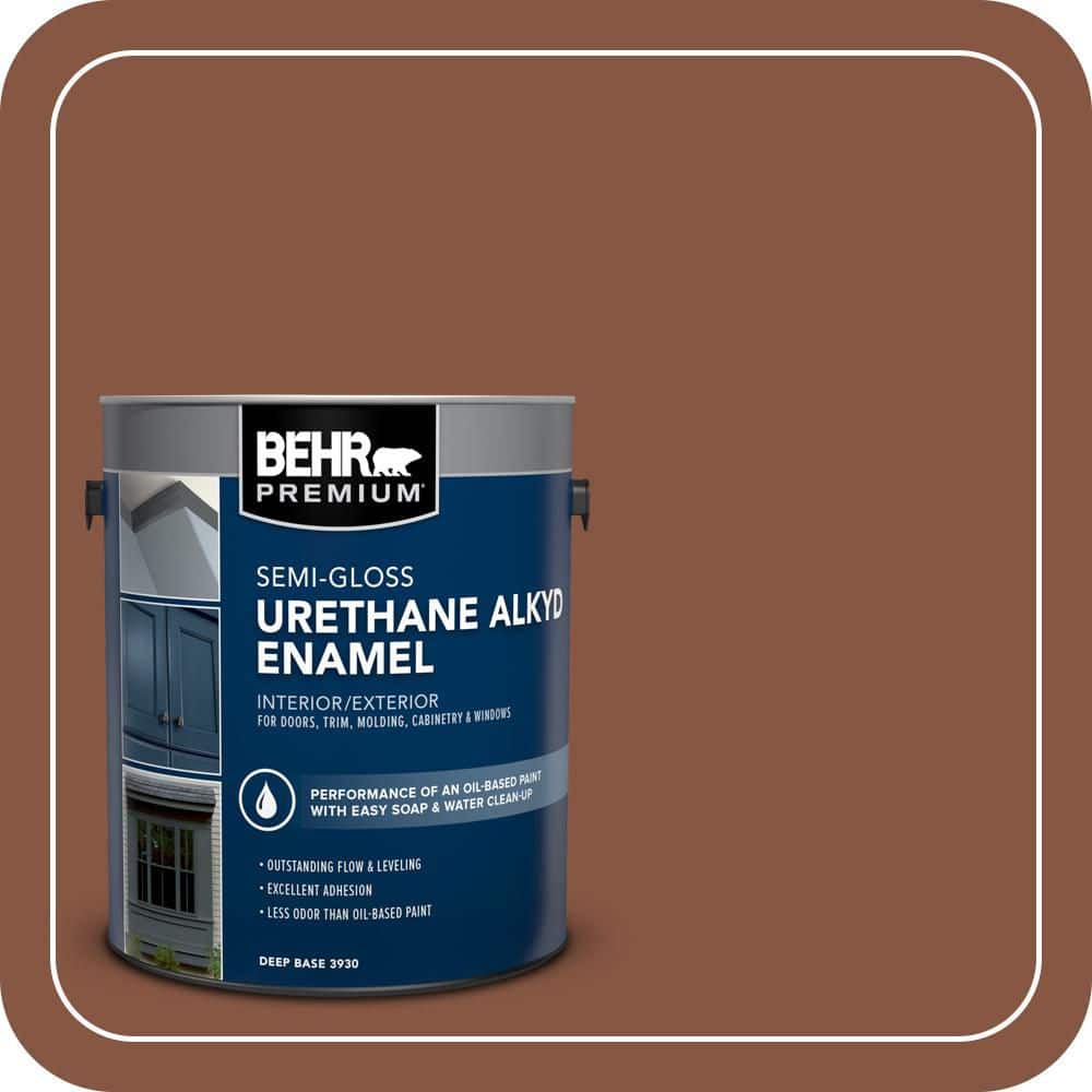 BEHR PREMIUM 1 gal. #S210-7 October Leaves Urethane Alkyd Semi-Gloss Enamel Interior/Exterior Paint
