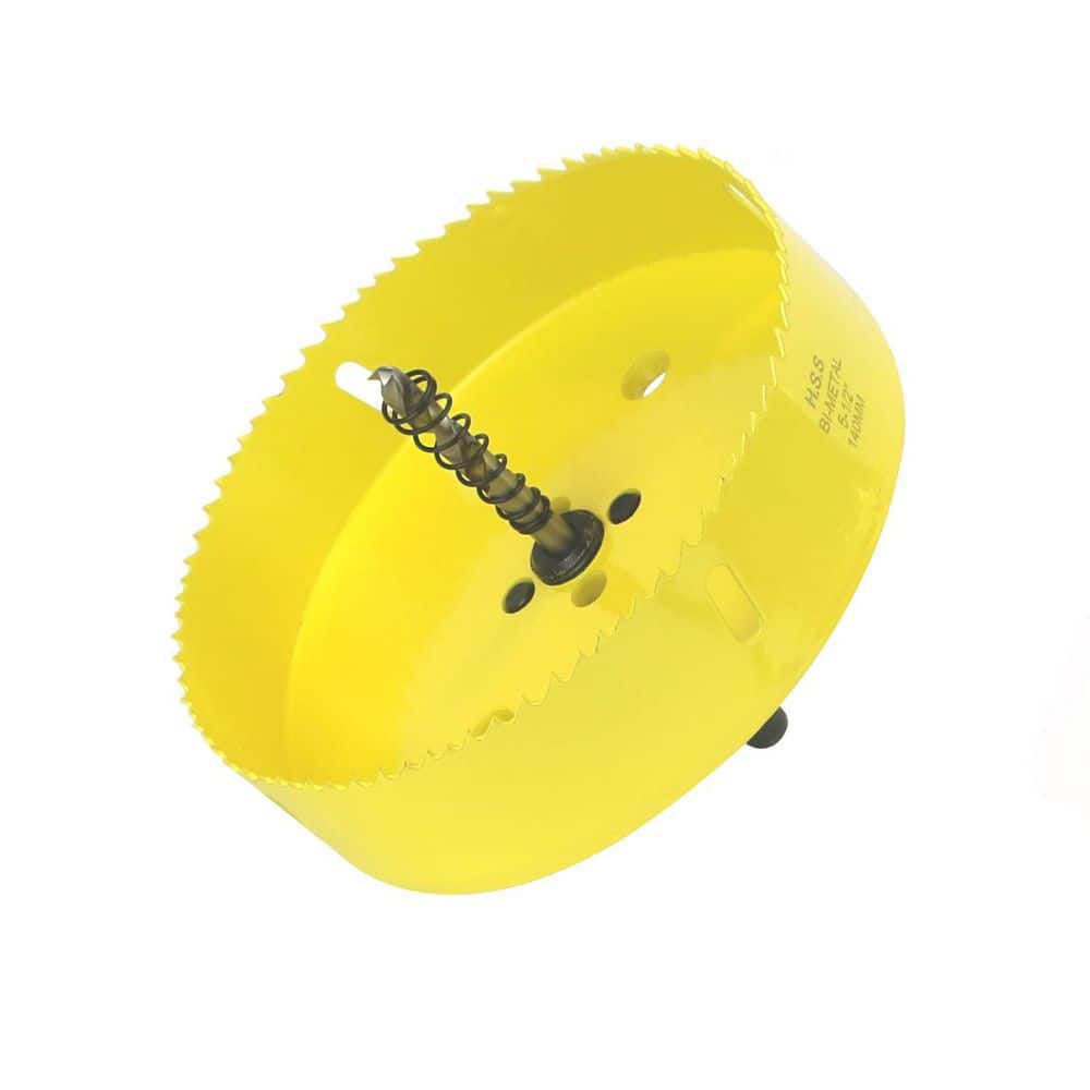 Unbranded 5-1/2 in. Bi-Metal Hole Saw with Arbor Mandrel for Wood Soft Metal Drywall Plywood Interior Decoration (3)