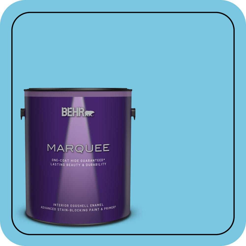 BEHR MARQUEE 1 gal. #530B-4 Bliss Blue Eggshell Enamel Interior Paint & Primer