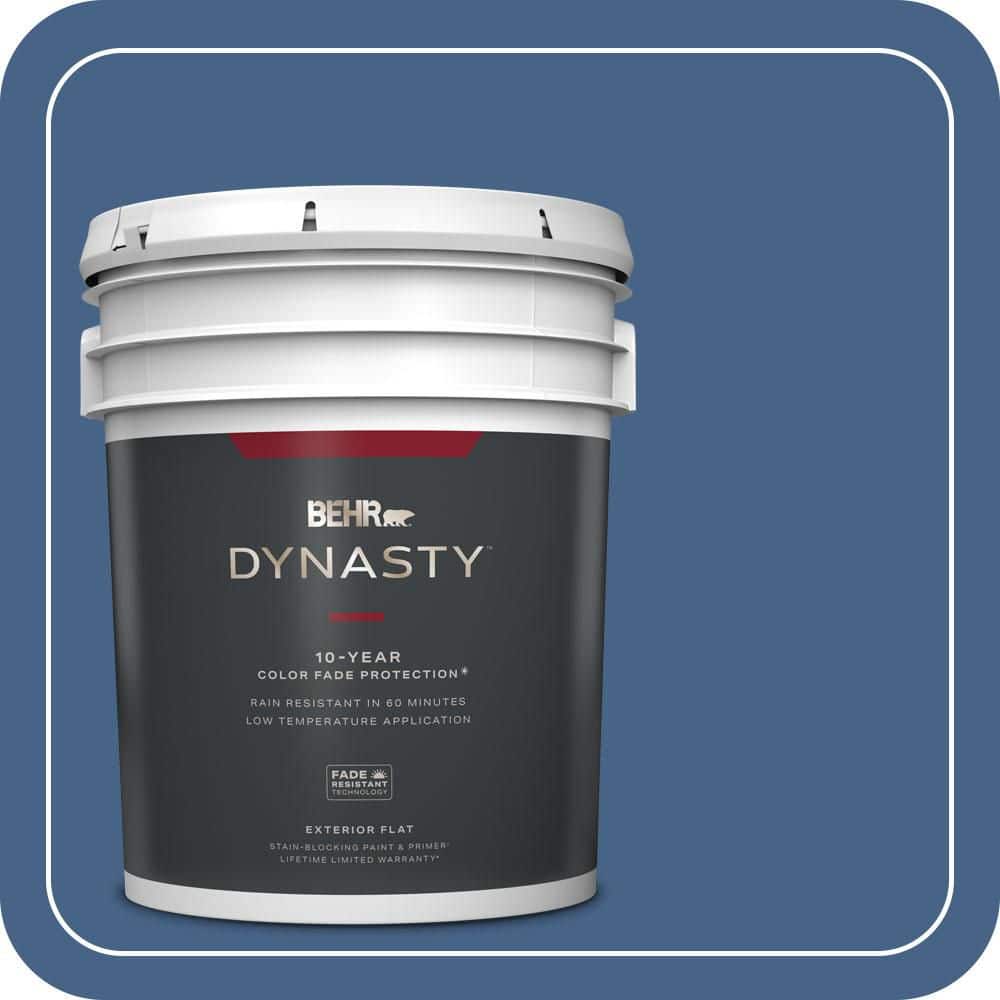 BEHR DYNASTY 5 gal. #PPU15-04 Mosaic Blue Flat Exterior Stain-Blocking Paint & Primer