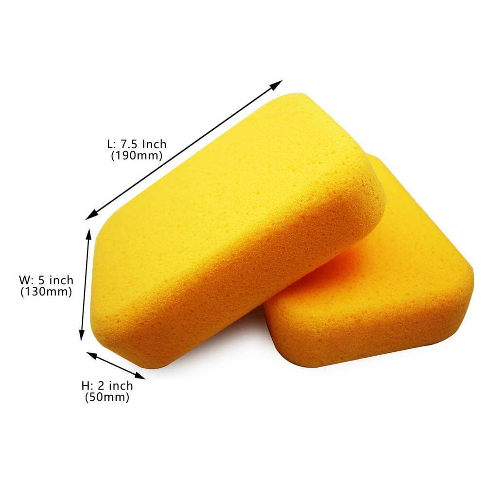 Laybus 11 in. x 7 in. Stainless Steel Square Notch Trowel Set with Rubber Grout Float and Grout Sponge for Tiling Grouting (3)