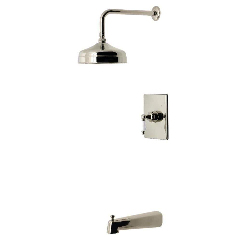 Kingston Brass Demure 1-Handle 1-Spray Tub and Shower Faucet 1.8 GPM in Polished Nickel (1)