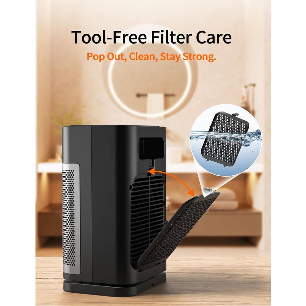 Unbranded 1400W Black Indoor Electric Heater PTC Ceramic Heating Oscillating Thermostat Quiet Space Heater w Timer for Home Office (2)