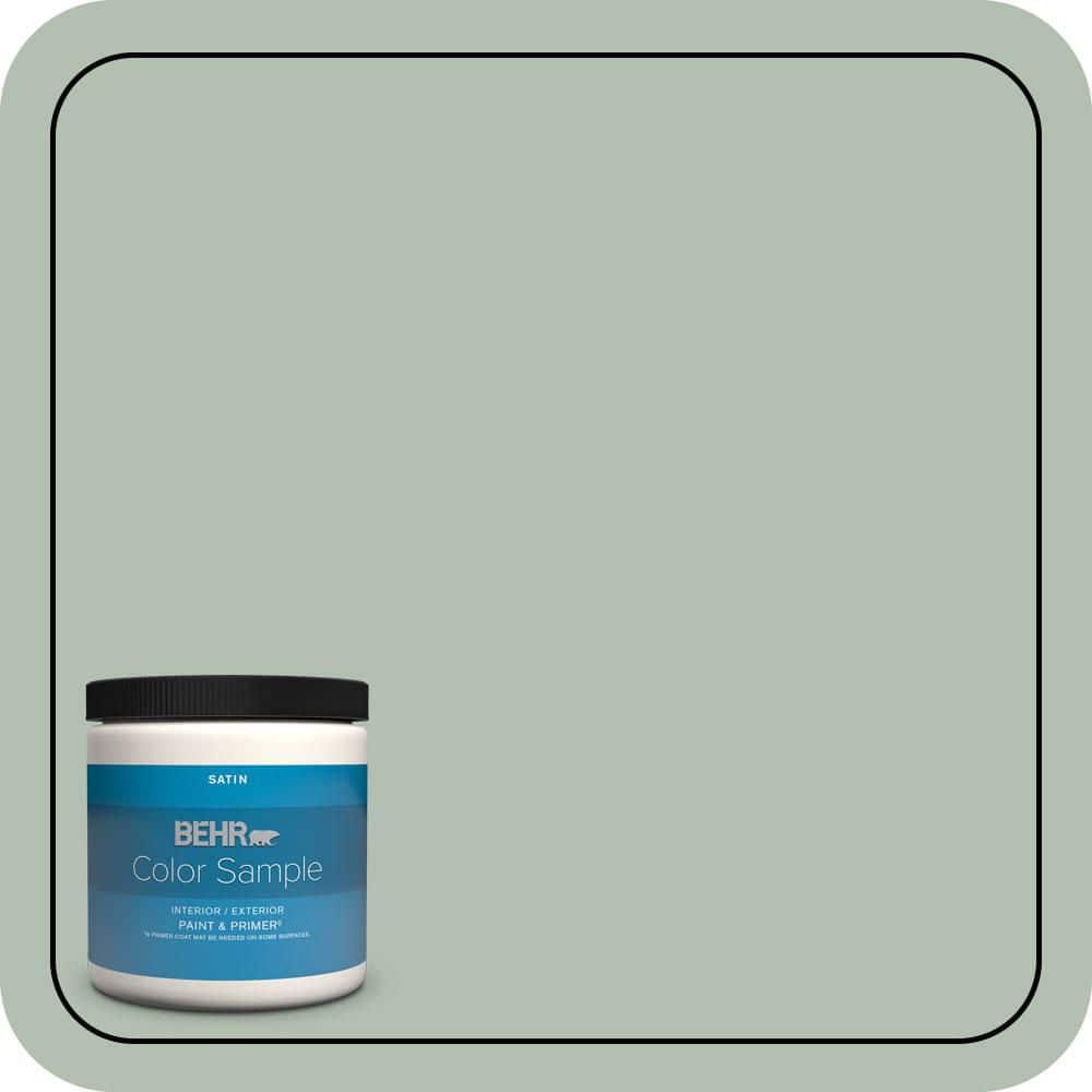 BEHR PREMIUM PLUS #N400-3 Flagstaff Green Flat Interior/Exterior Paint & Primer Color Sample (1)