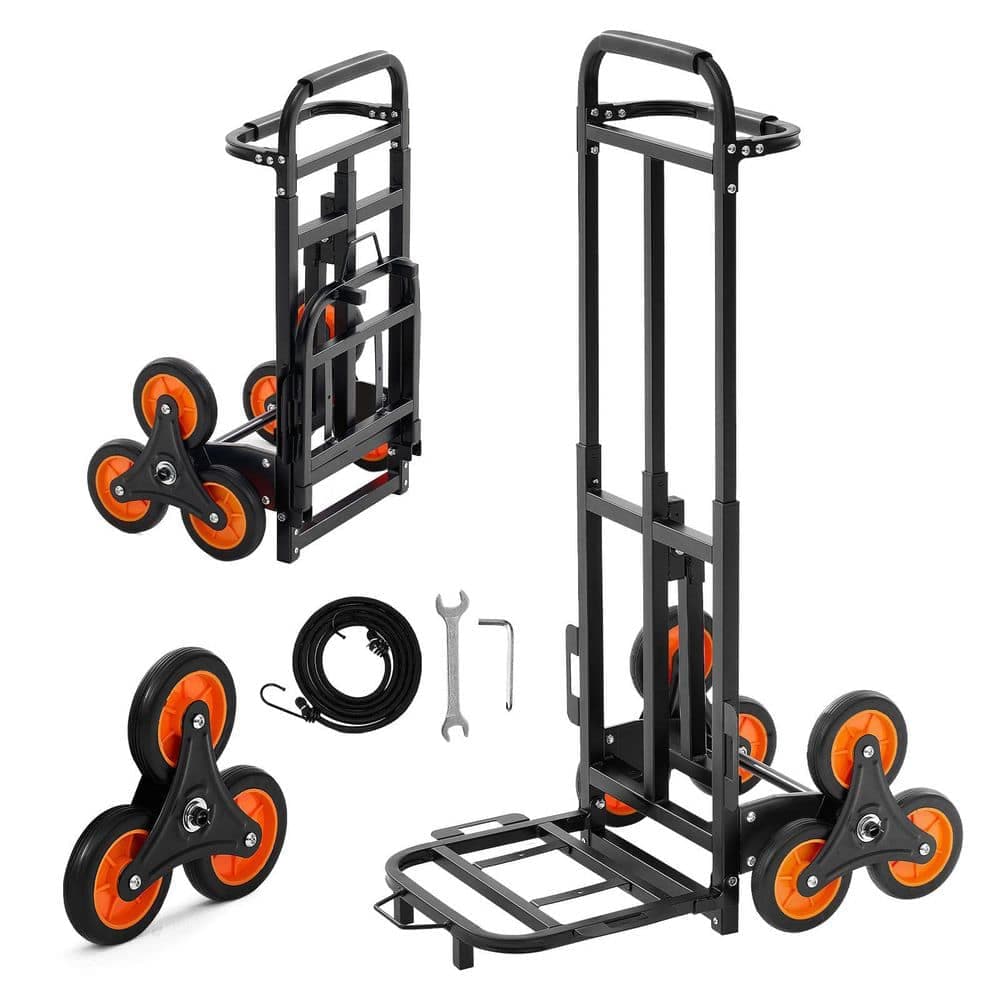VEVOR Stair Climbing Cart, 460 lbs. Stair-Climbing Capacity, Heavy-Duty Folding Trolley, Telescoping Handle, Hand Truck