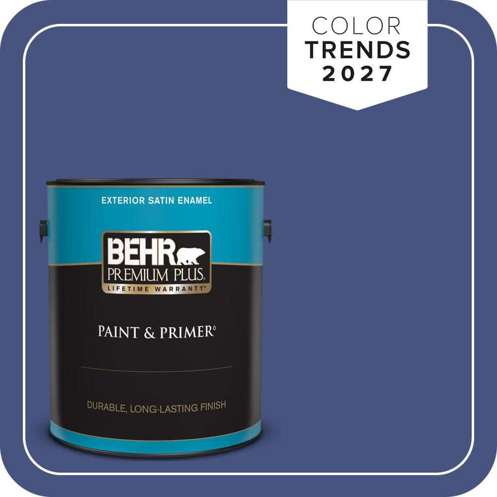 BEHR PREMIUM PLUS 1 gal. #PPU15-02 Mozart Satin Enamel Exterior Paint & Primer