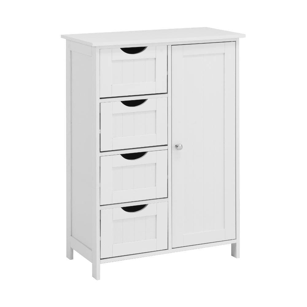 Unbranded White Bathroom Storage Cabinet, Floor Cabinet with Adjustable Shelf and Drawers for Bathroom Storage (2)