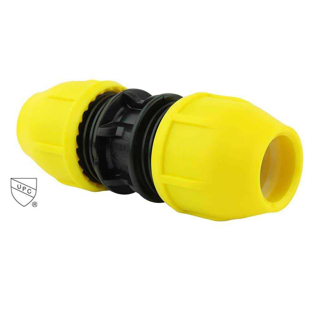 HOME-FLEX 1 in. IPS DR 11 Underground Yellow Poly Gas Pipe Coupler (1)