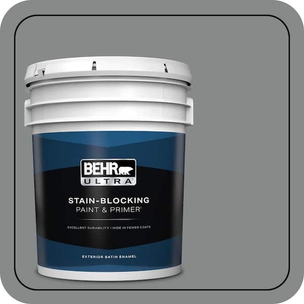 BEHR ULTRA 5 gal. #N460-5 Slate Rock Satin Enamel Exterior Paint & Primer (2)