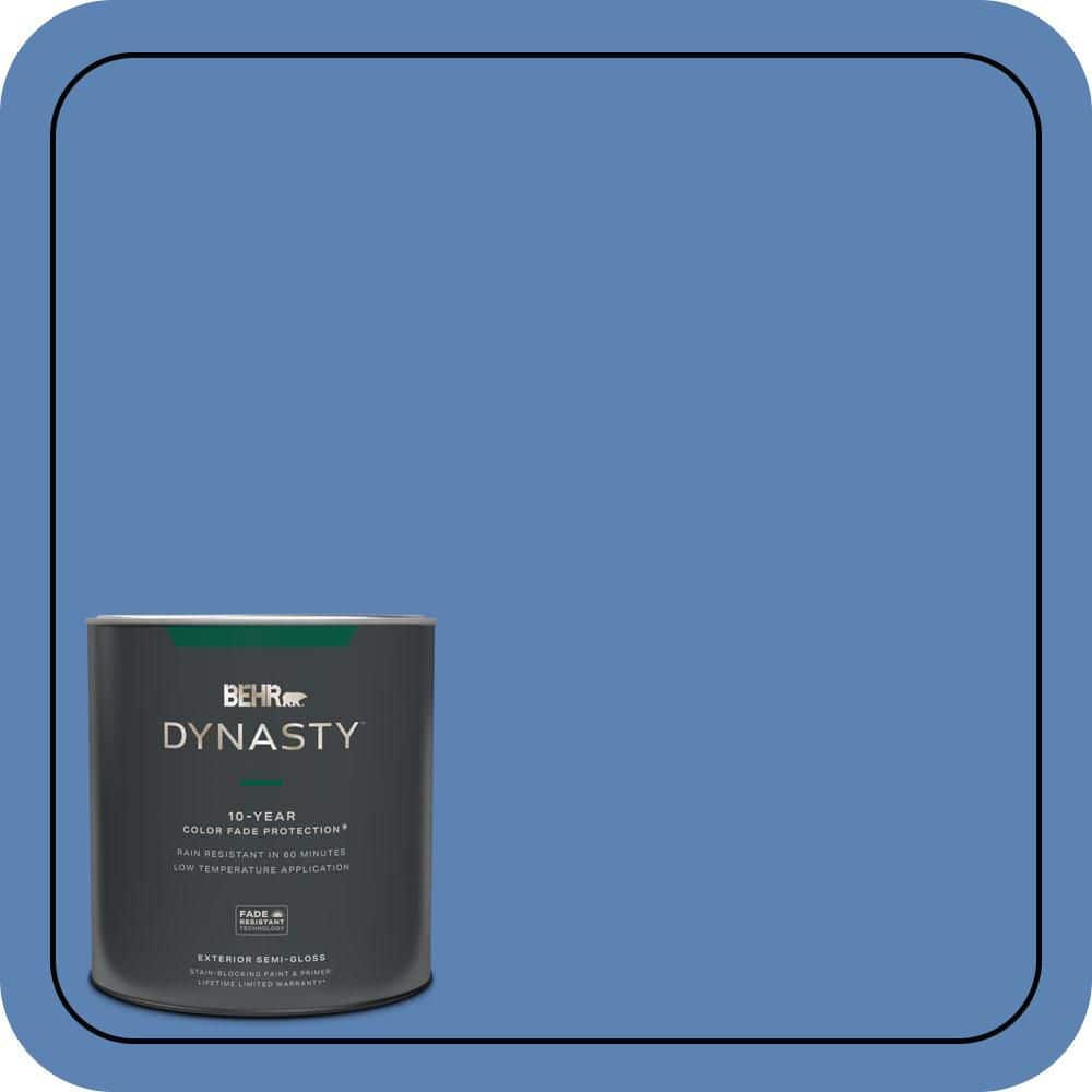 BEHR DYNASTY 1 qt. #PPU15-06 Neon Blue Semi-Gloss Enamel Exterior Stain-Blocking Paint & Primer