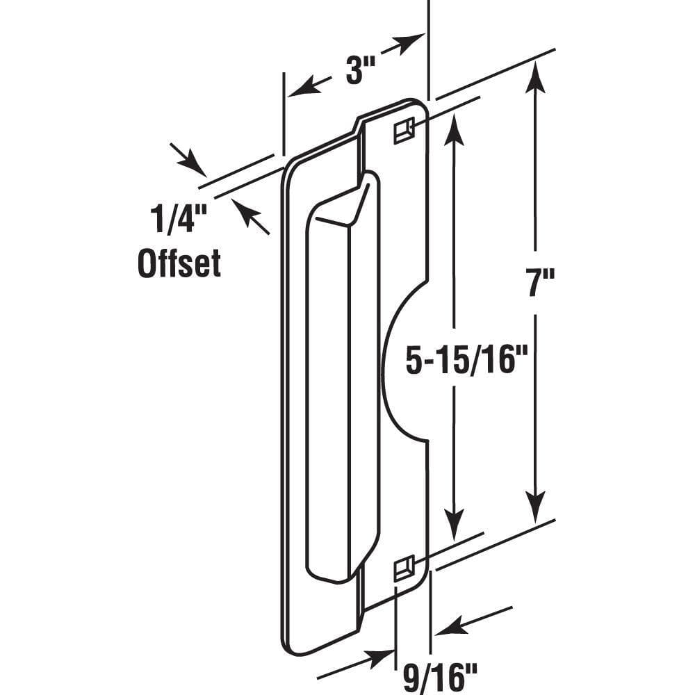 Prime-Line 3 in. x 7 in. Bright Brass Plated Steel Outswing Latch Guard (2)