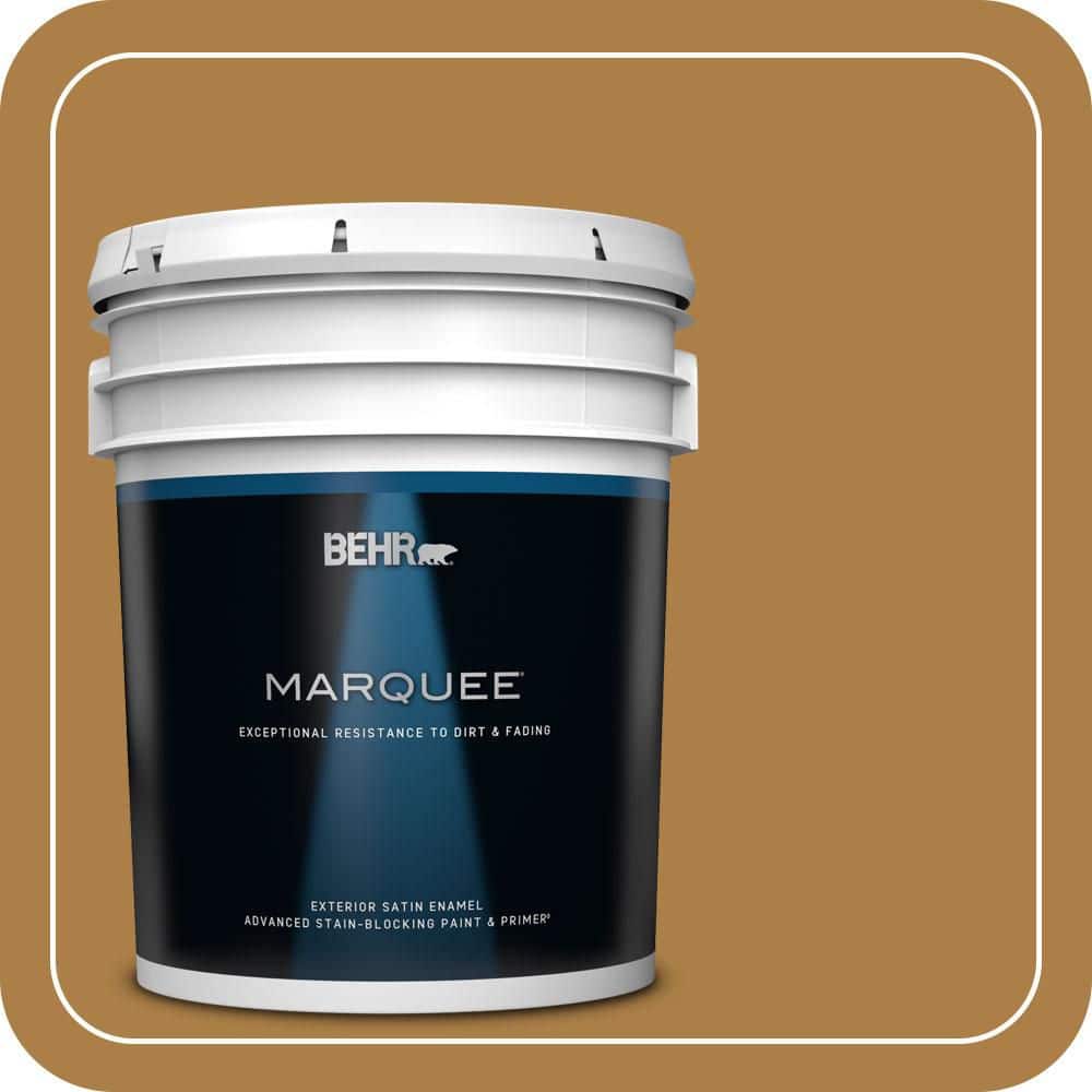 BEHR MARQUEE 5 gal. #300D-6 Medieval Gold Satin Enamel Exterior Paint & Primer