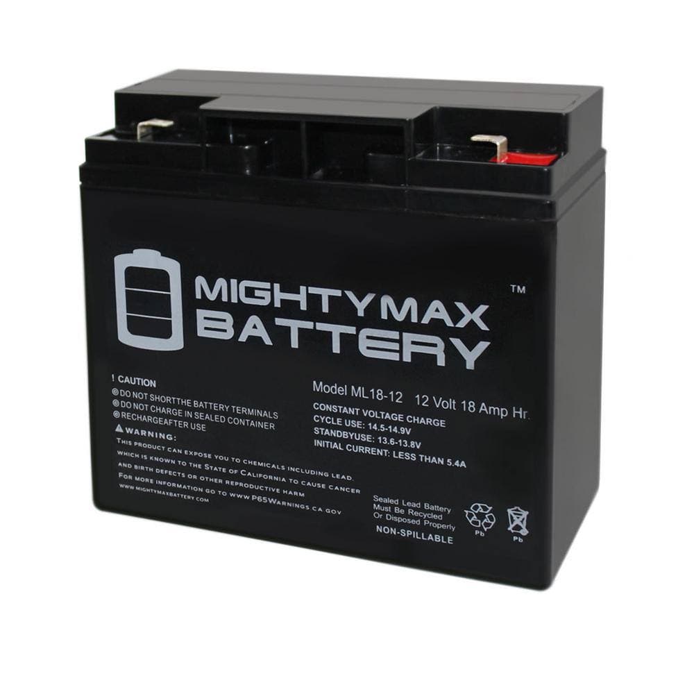 MIGHTY MAX BATTERY 12V 18AH F2 SLA Replacement Battery for Yuntong YT-12200 - 4 Pack (2)
