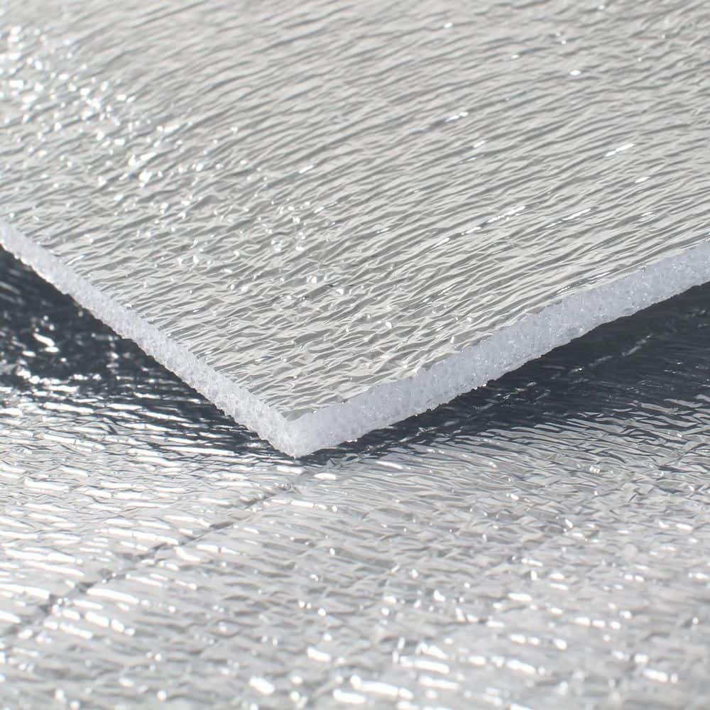 Laybus 40 in. x 80 in. Double Side Foil Cold and Heat Shield Thermal Insulation, 5mm Reflective Insulation Foam Core Radiant (3)
