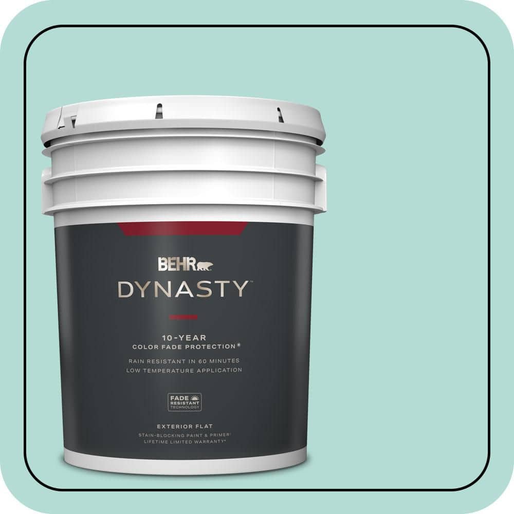 BEHR DYNASTY 5 gal. #490C-3 Balmy Seas Flat Exterior Stain-Blocking Paint & Primer