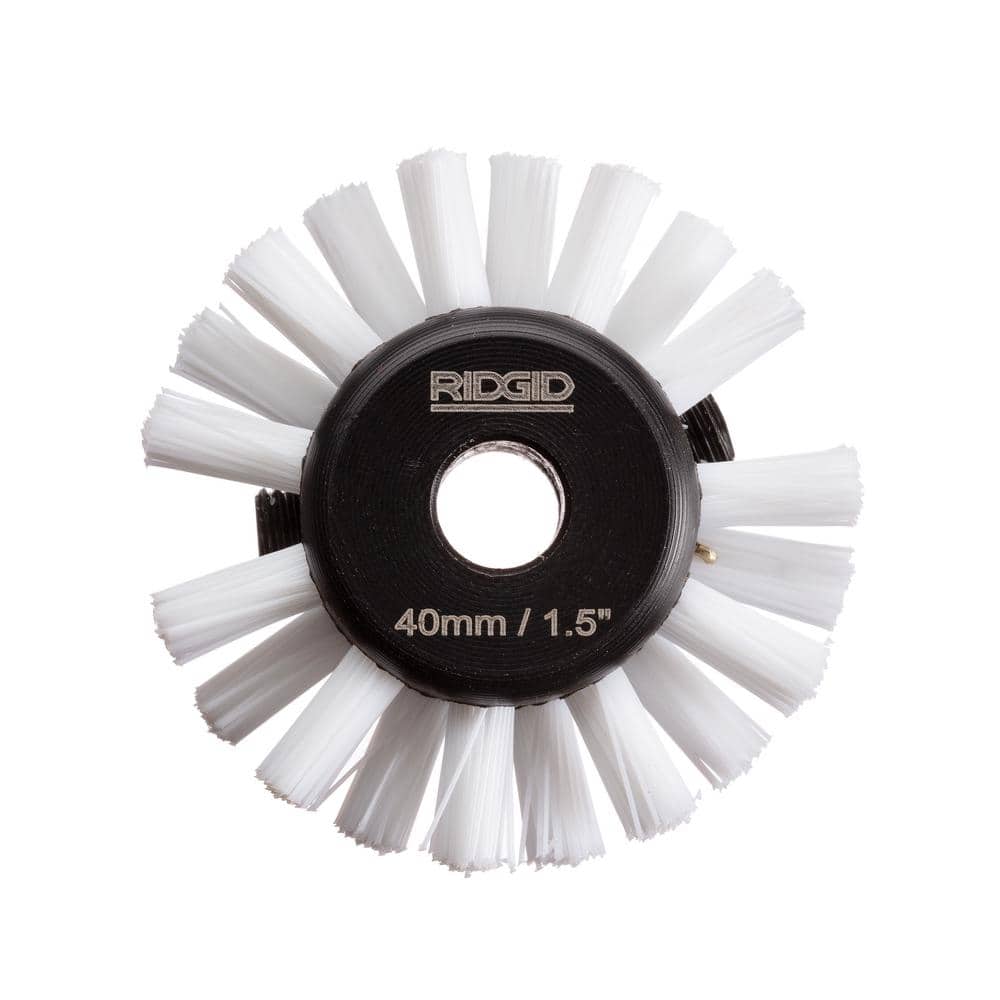 RIDGID FlexShaft Wall-To-Wall Drain Cleaning Machine, 1-1/2 in. Nylon Brush for 1-1/2 in. Pipe Prep & Gentle Clean Up (1)