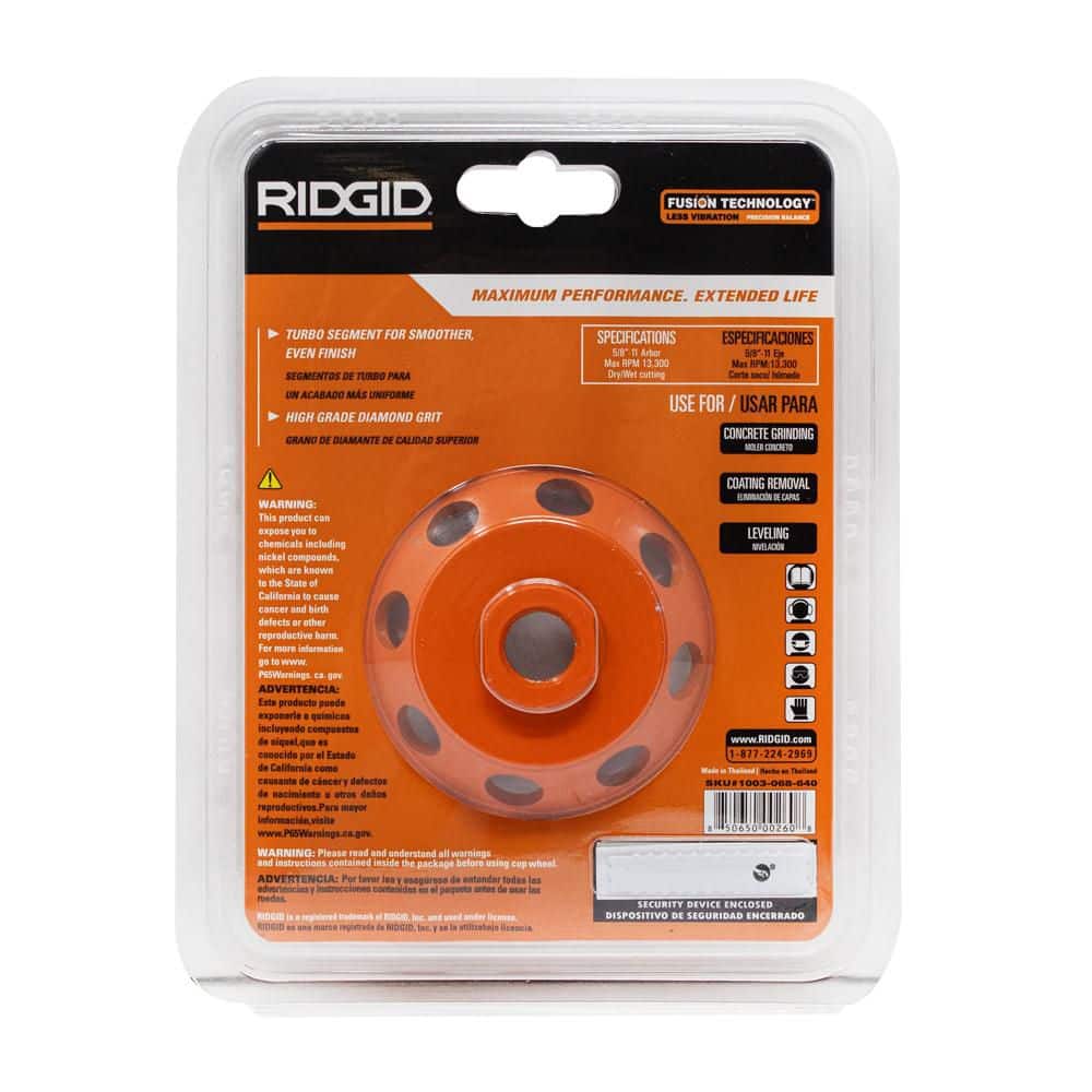RIDGID 4.5 in. Turbo Cup Wheel (4)