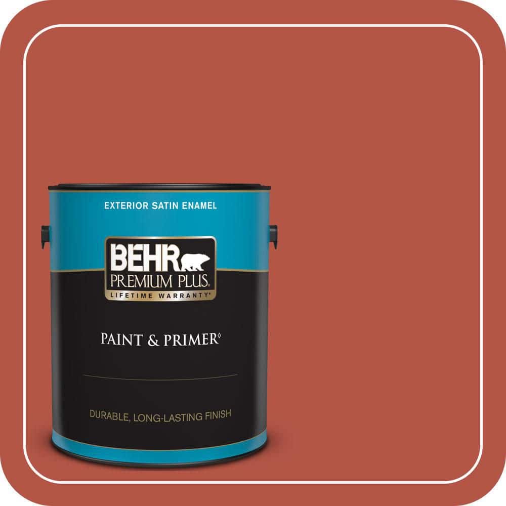 BEHR PREMIUM PLUS 1 gal. #T17-18 Hot and Spicy Satin Enamel Exterior Paint & Primer