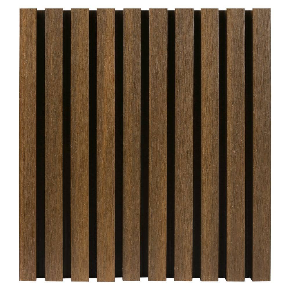 NewTechWood European Siding System 4.8 in. x 12 in. Composite Norwegian Board Siding Sample Board in Peruvian Teak (3)