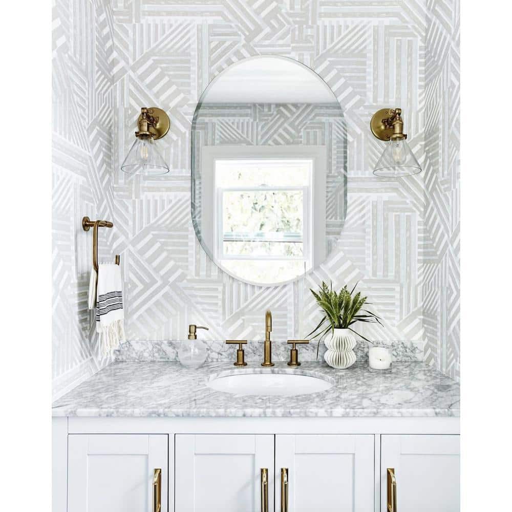 Decor Wonderland 24 in. W x 32 in. H Frameless Oval Beveled Edge Bathroom Vanity Mirror in Silver (1)