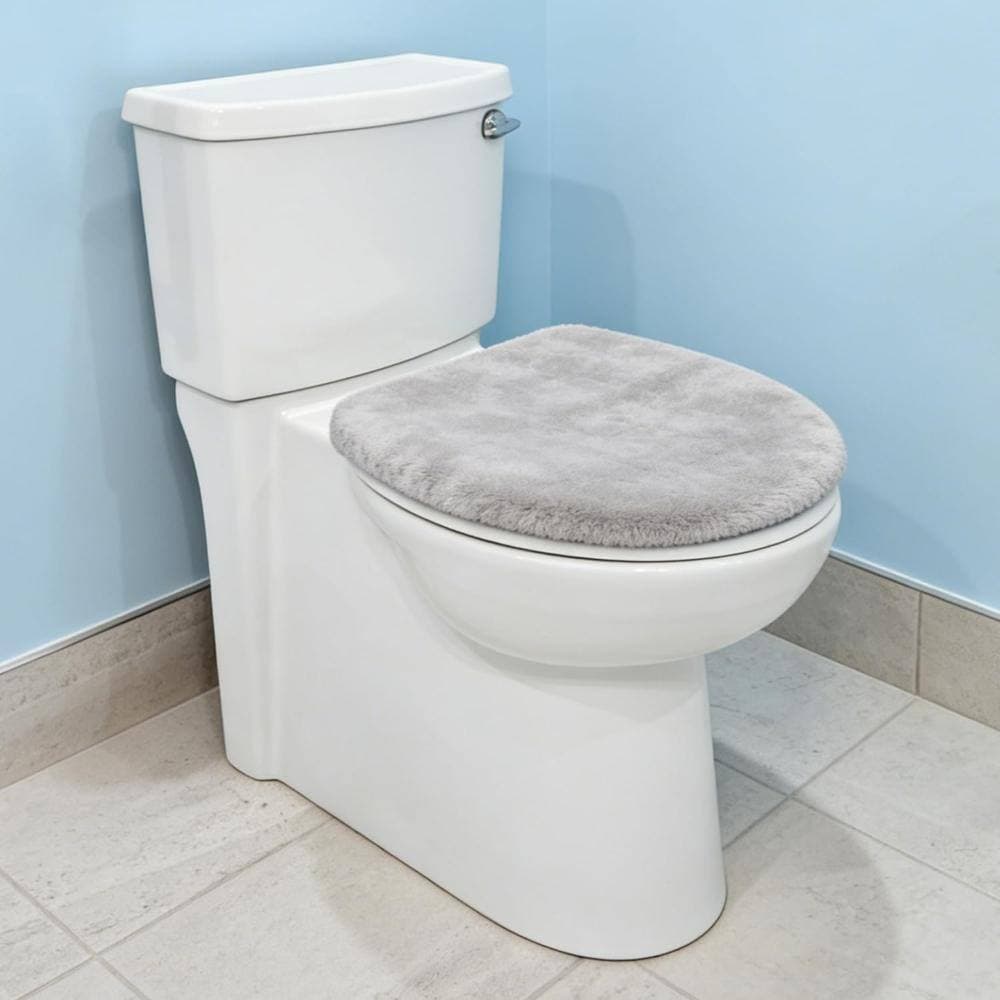 Unbranded Black Microfiber Toilet Lid Cover 14.5 x 18 in. Plush Soft Absorbent Machine Washable Universal Fit Soft, (3)