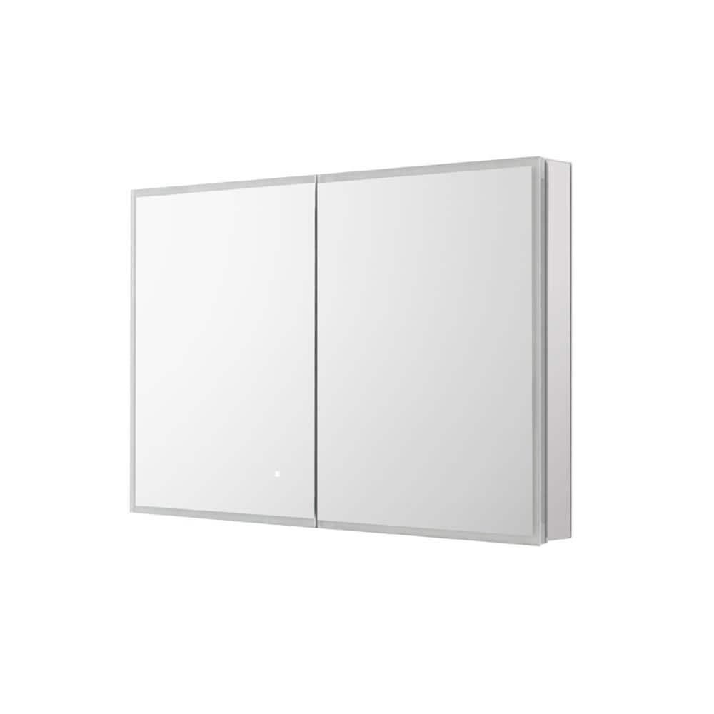 Aquadom Edge Royale 48 in. W x 32 in. H Rectangular Medicine Cabinet with Mirror, Bi-view Door, LED Lighting, Mirror Defogger (3)