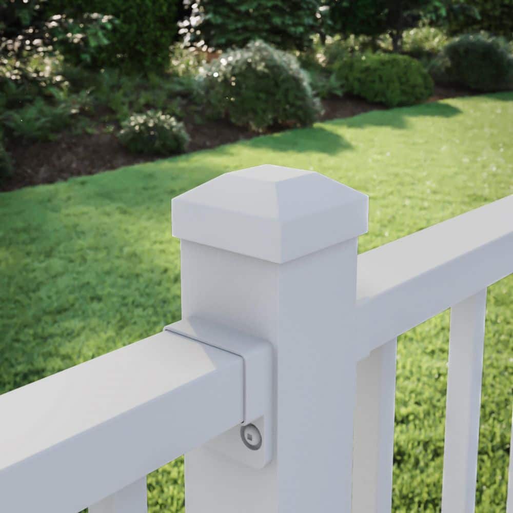 Deckorators 2-1/2 in. x 2-1/2 in. Textured White Aluminum Post Cap (2)