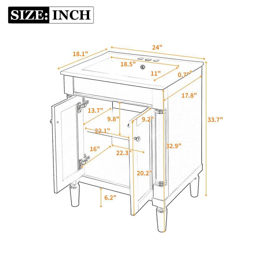 COWLOWN 24 in. W x 18.1 in. D x 33.7 in. H Bathroom Green Linen Cabinet (2)