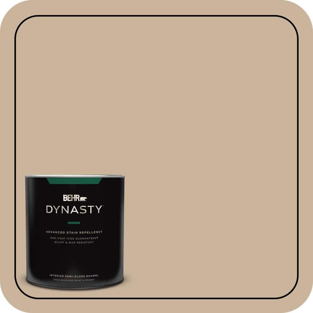 BEHR DYNASTY 1 qt. #PPU4-07 Mushroom Bisque One-Coat Hide Semi-Gloss Enamel Interior Stain-Blocking Paint and Primer
