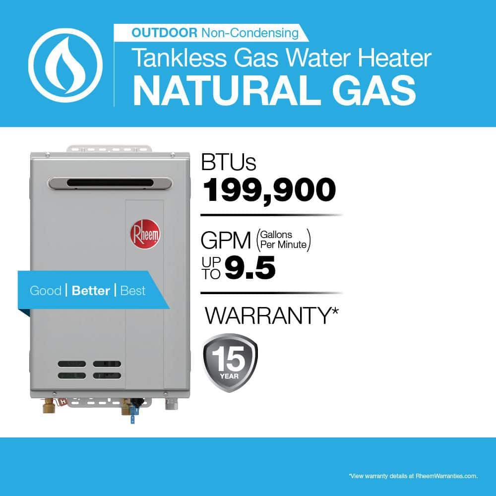 Rheem Performance Plus GPM Non-Condensing Outdoor Tankless Water Heater (2)