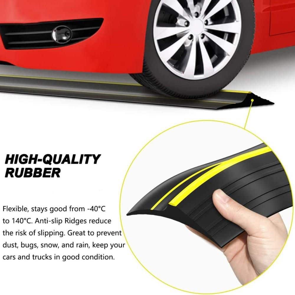 Numhew Gray Rubber Garage Door Threshold Seal Strip, 20 ft. Universal Waterproof Weather Stripping Bottom Door Sealing Kit (2)