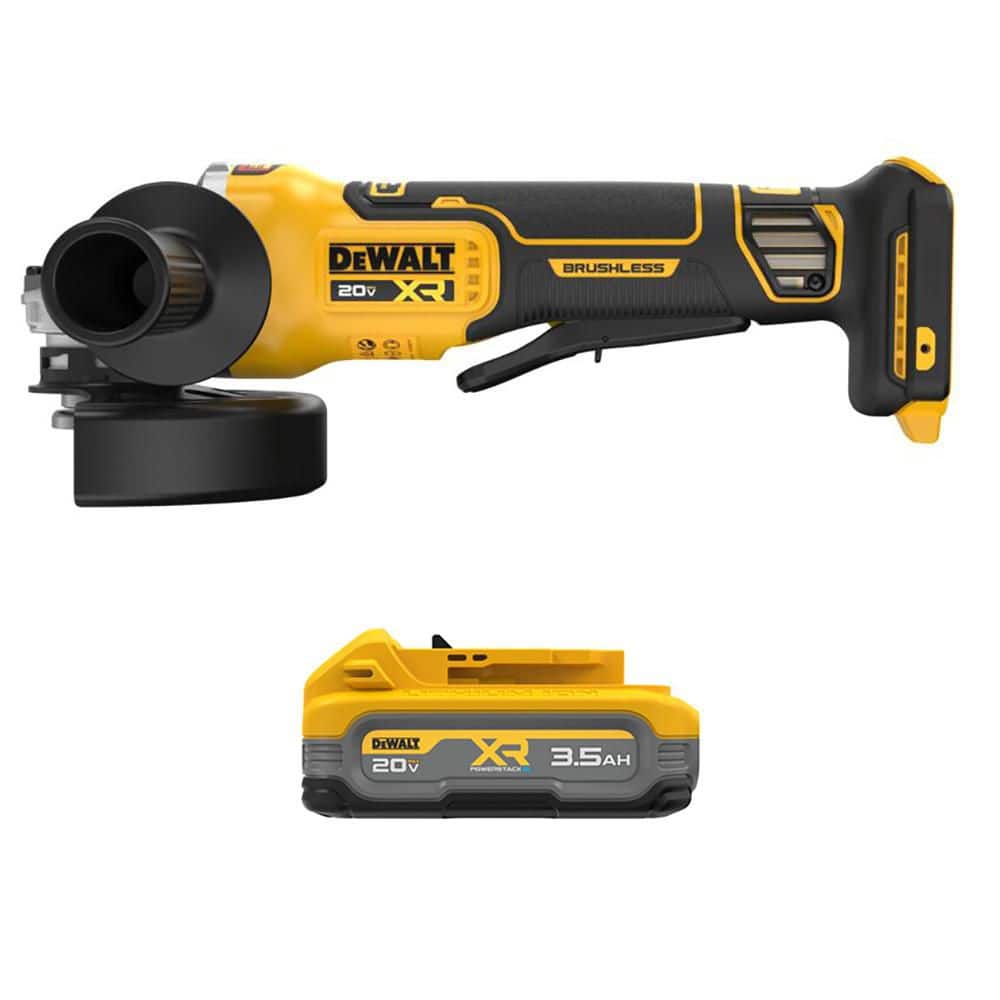 DEWALT 20-Volt MAX XR Lithium-Ion Brushless Cordless 4-1/2 in.-5 in. Grinder with 20-Volt MAX XR POWERSTACK 3.5 Ah Battery Pack (1)