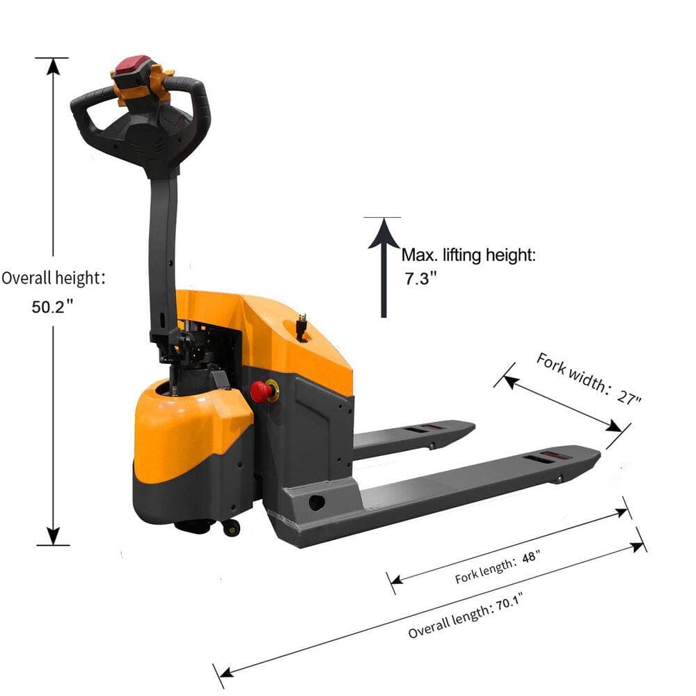 TORY CARRIER Full Electric Pallet Truck w/ 48 in. x 27 in. Fork 3 in. Lowered (2-Pack) 4400 lbs. 24-Volt/105AH GEL Battery (3)
