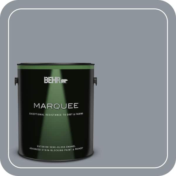 BEHR MARQUEE 1 gal. #MQ5-21 Radiant Silver Semi-Gloss Enamel Exterior Paint & Primer (2)