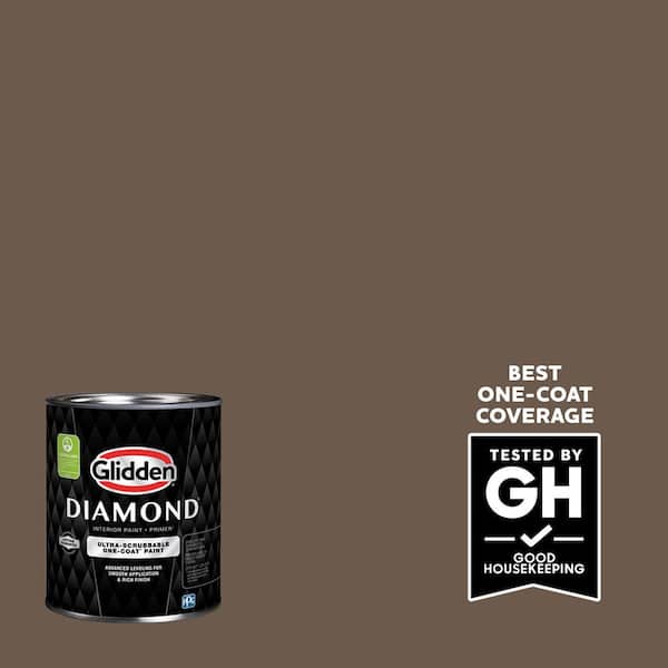 Glidden Diamond 1 qt. PPG1077-7 Coffee House Eggshell Interior Paint with Primer (2)