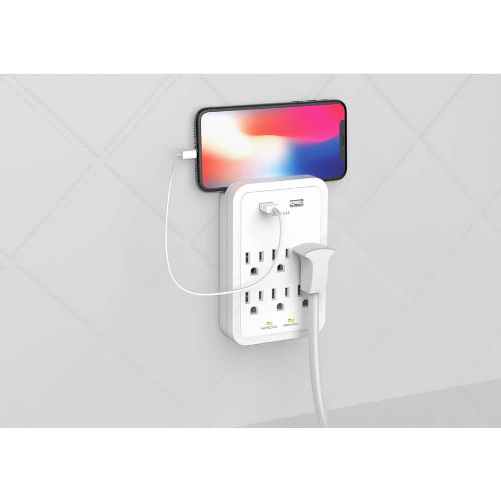 Commercial Electric 4 ft. Multiple Outlet and Wall Mounted Surge Protector Kit (3-Pack) (2)