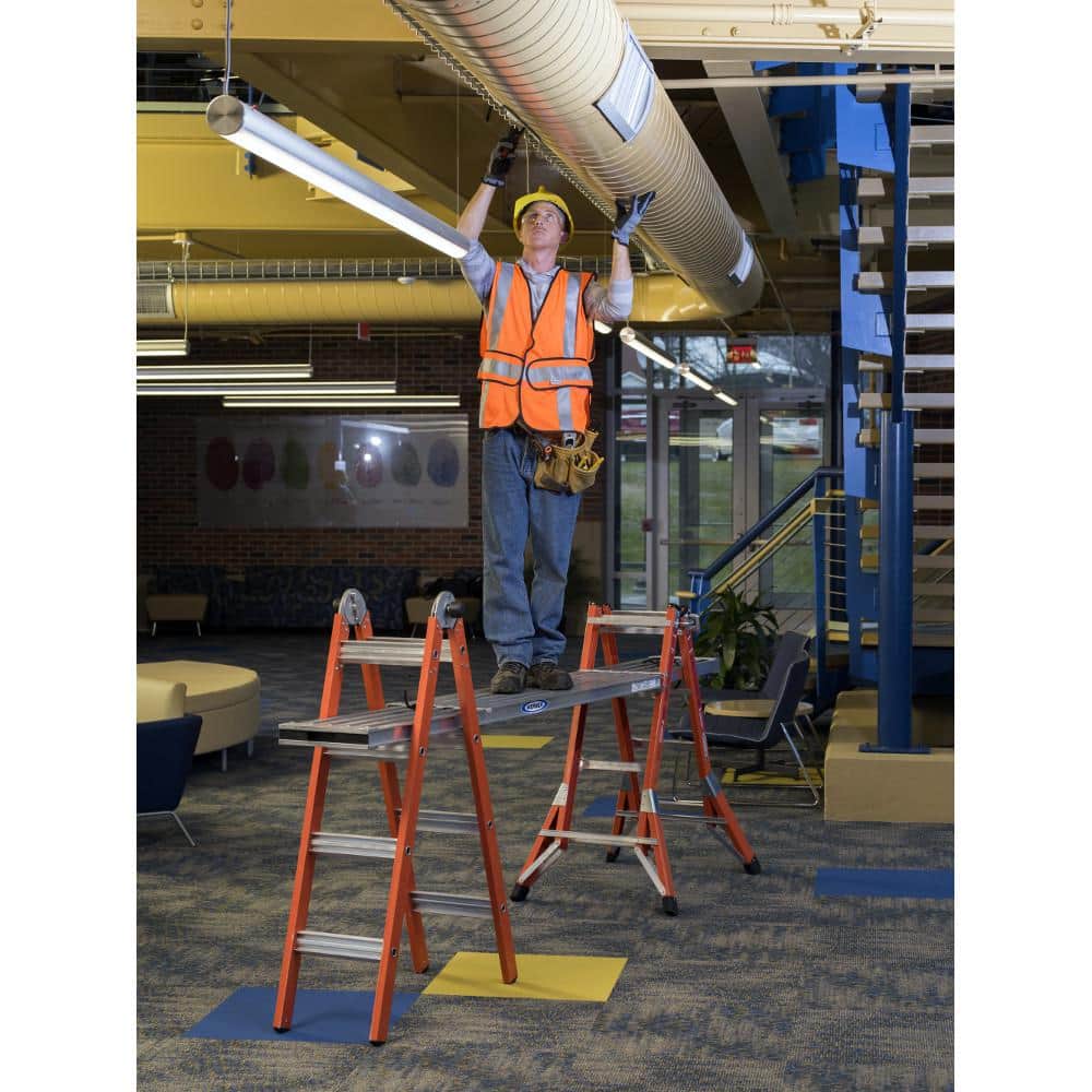 Werner Reach Height Multi Position Fiberglass Pro Ladder with 300 lb. Load Capacity Type IA (3)
